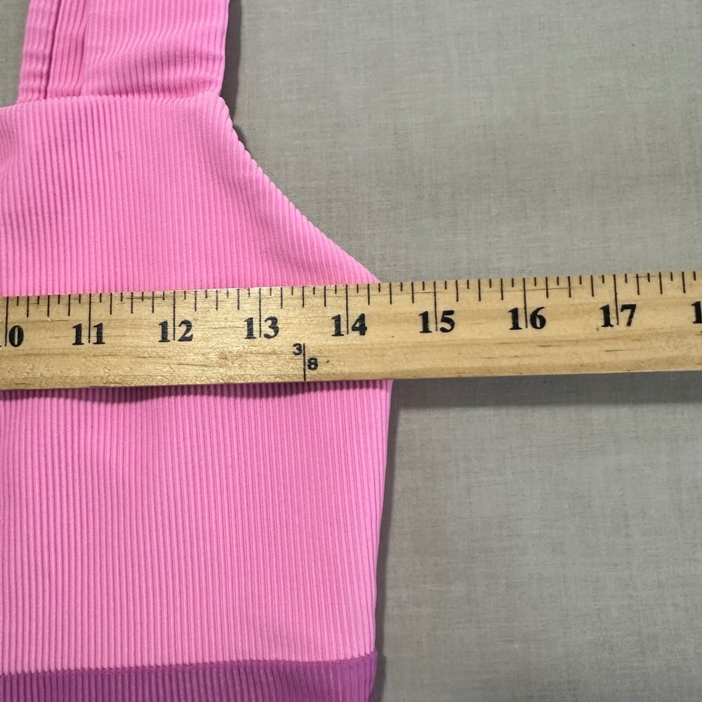 Beach Riot Women's Large One Piece Swimsuit Pink Colorblock Ribbed Square Neck - Picture 5 of 5